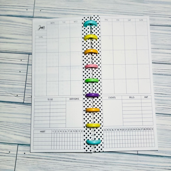 Skinny classic Happy Planner Inserts monthly Layout - Picture 3 of 3